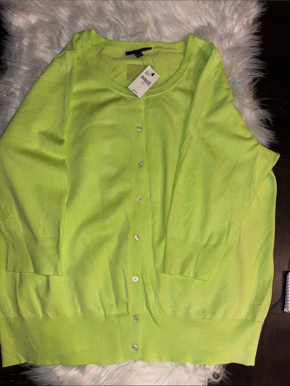 Lane Bryant Neon Lime Button Cardigan